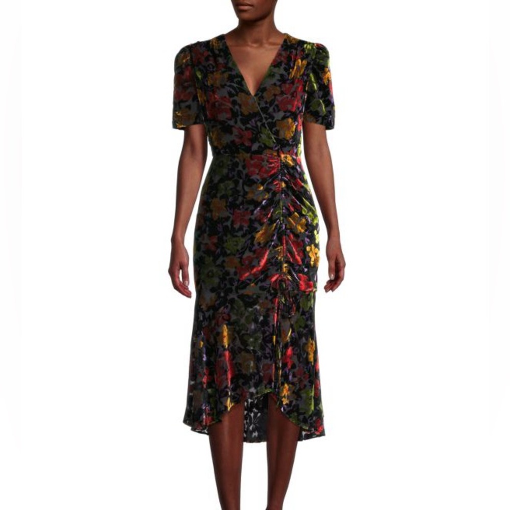 NWT Milly Gynn Velvet Floral Burnout Dress